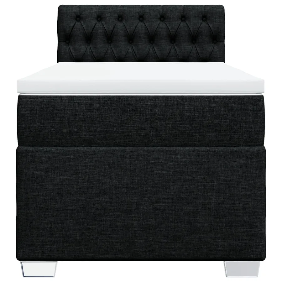 Sommier à lattes de lit avec matelas Noir 90x190 cm Tissu - 6