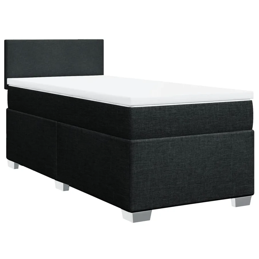 Sommier à lattes de lit avec matelas Noir 90x190 cm Tissu - 2