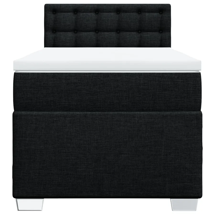 Sommier à lattes de lit avec matelas Noir 90x190 cm Tissu - 4
