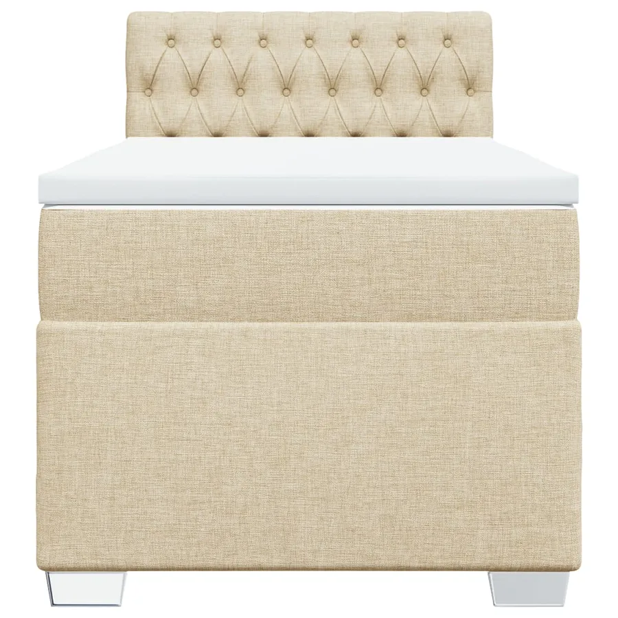 Sommier à lattes de lit avec matelas Crème 80x200 cm Tissu - 4