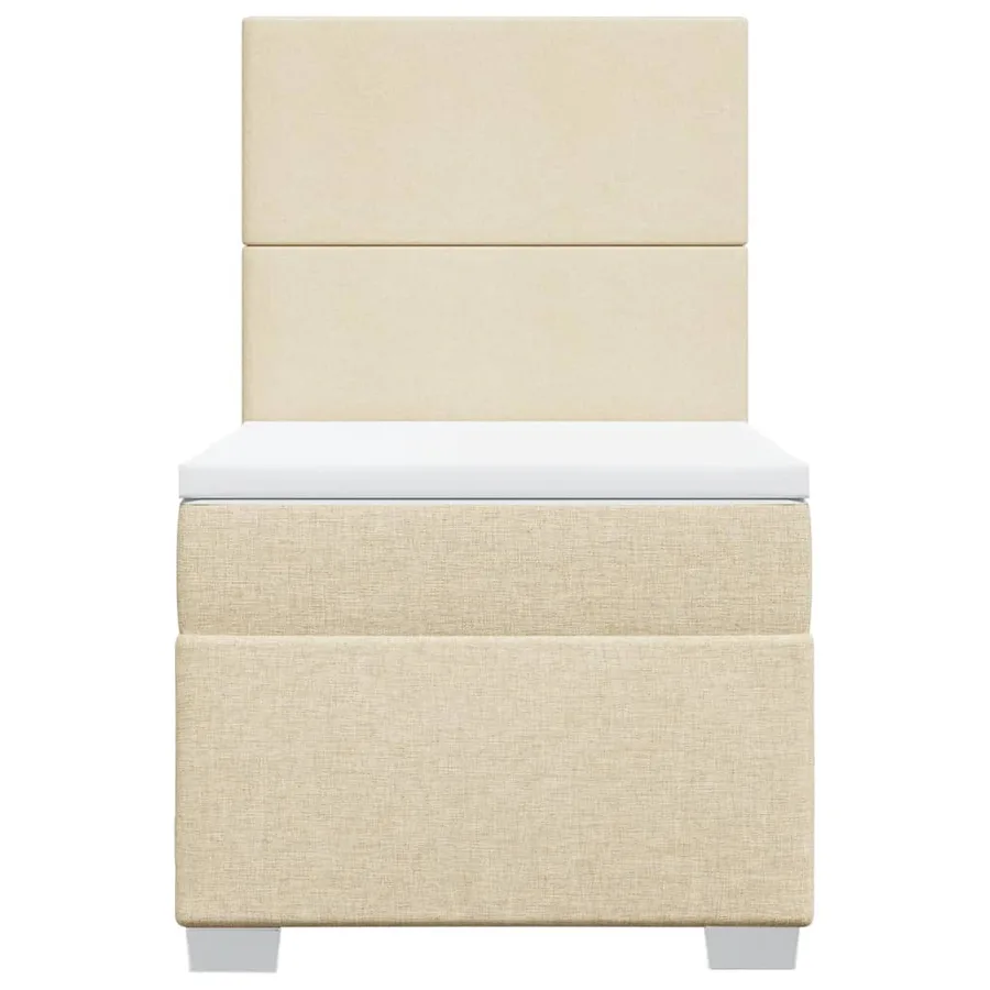 Sommier à lattes de lit avec matelas Crème 80x200 cm Tissu - 4