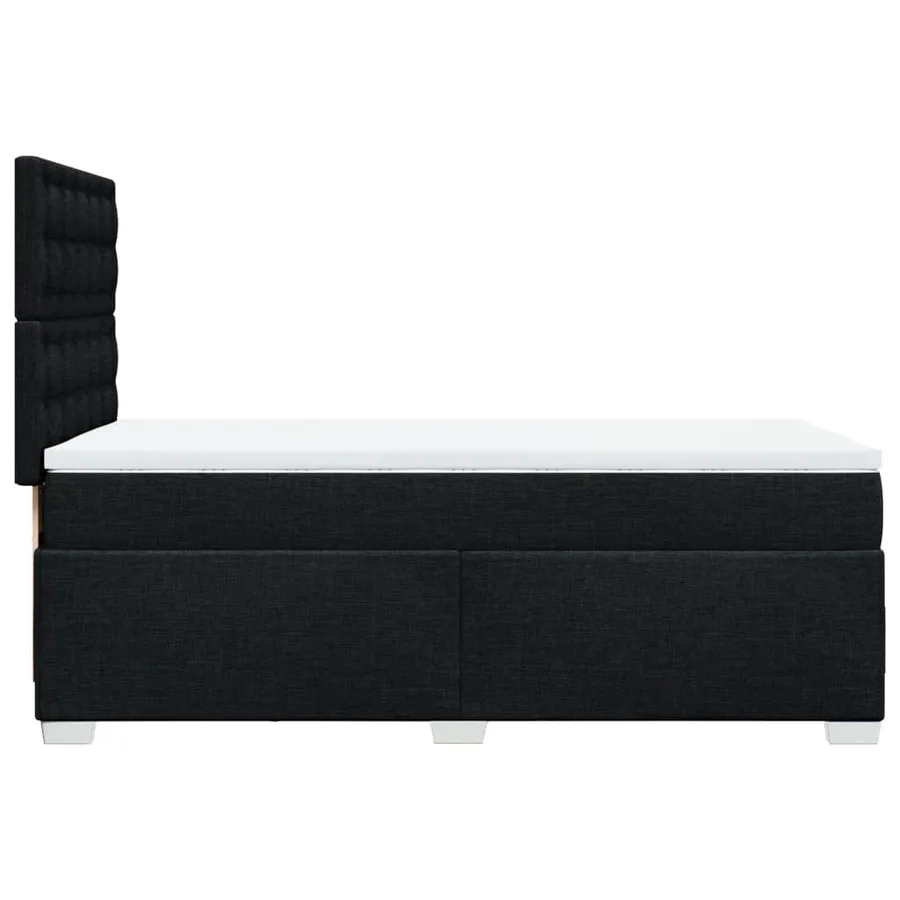 Sommier à lattes de lit avec matelas Noir 100x200 cm Tissu - 9