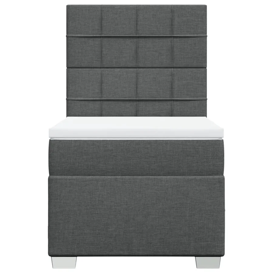 Sommier à lattes de lit avec matelas Gris foncé 100x200cm Tissu - 6