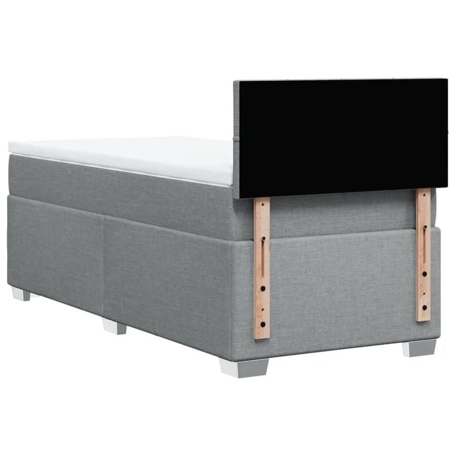Sommier à lattes de lit avec matelas Gris clair 100x200cm Tissu - 12