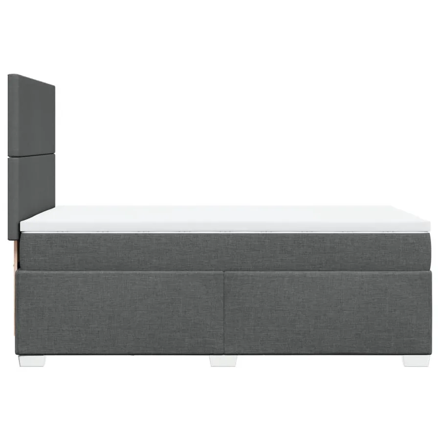 Sommier à lattes de lit avec matelas Gris foncé 100x200cm Tissu - 11