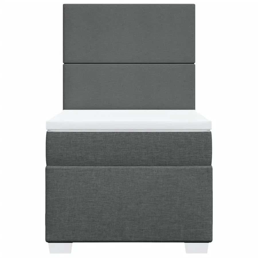 Sommier à lattes de lit avec matelas Gris foncé 100x200cm Tissu - 6