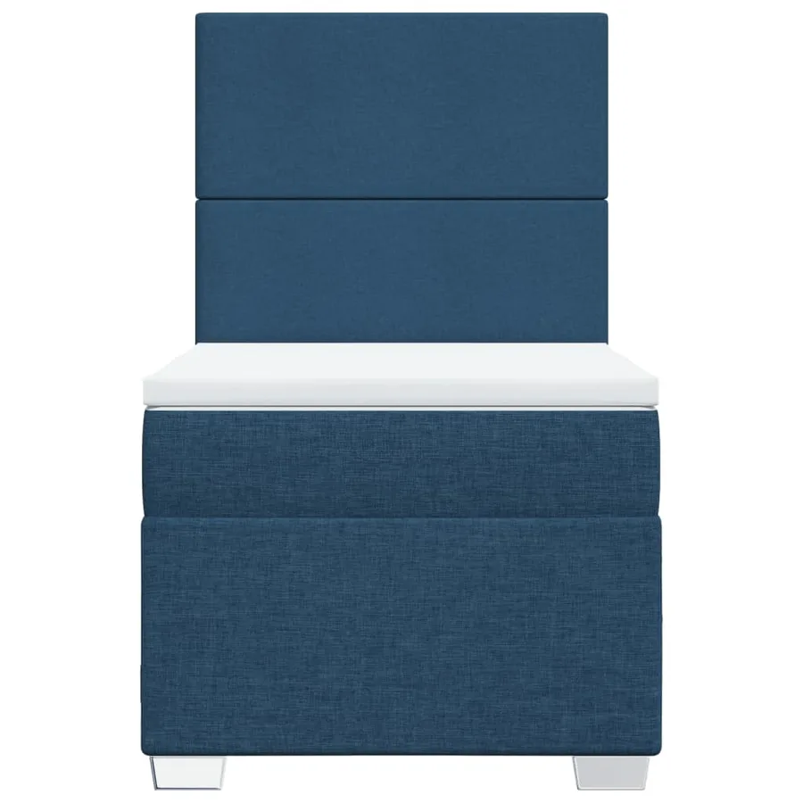 Sommier à lattes de lit avec matelas Bleu 100x200 cm Tissu - 4