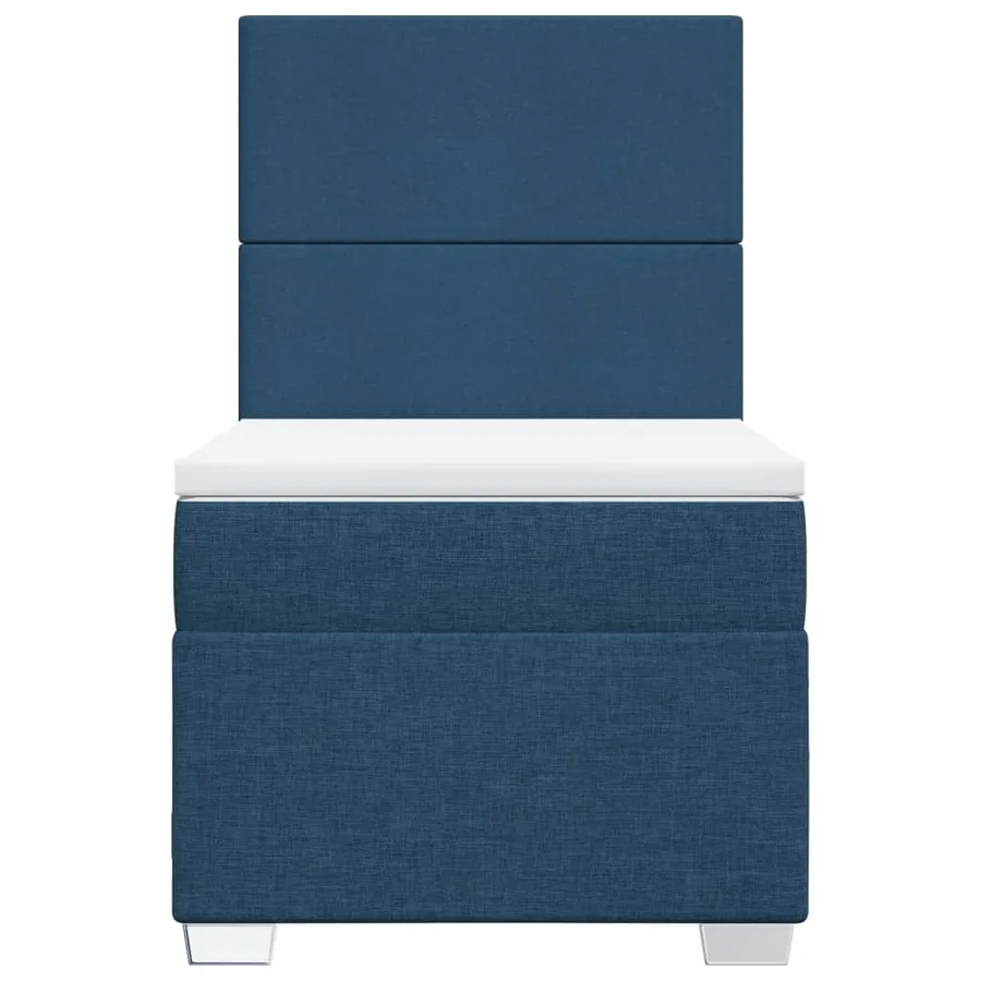 Sommier à lattes de lit avec matelas Bleu 90x200 cm Tissu - 4