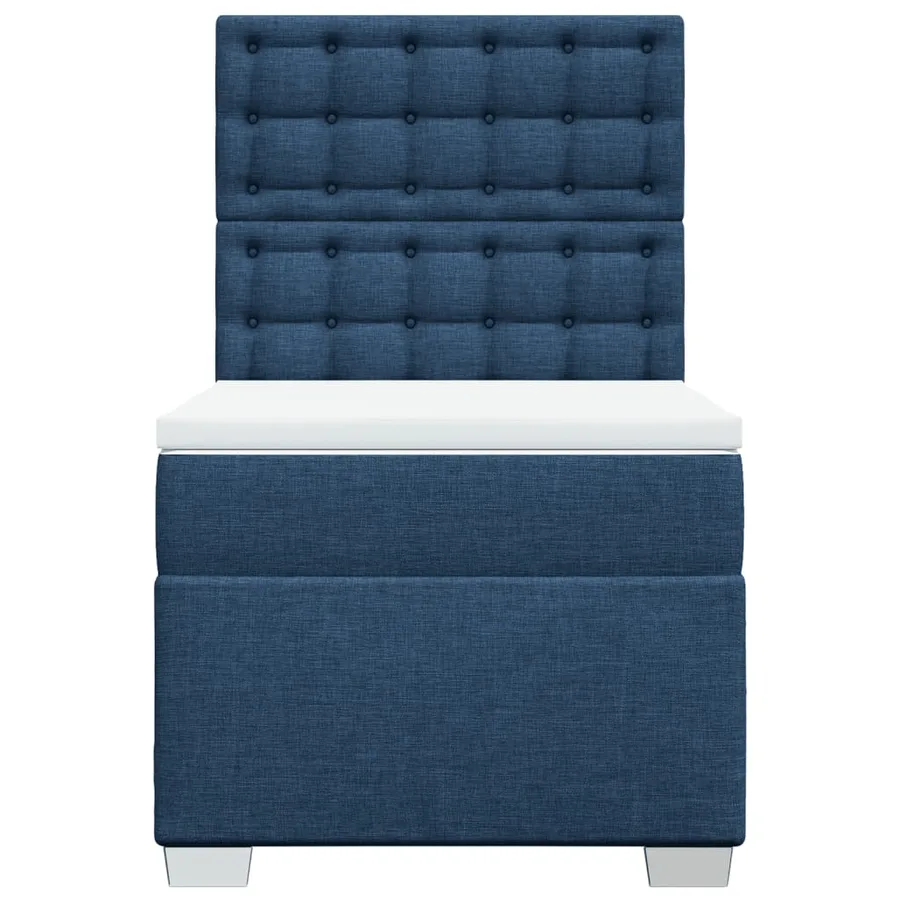 Sommier à lattes de lit avec matelas Bleu 90x200 cm Tissu - 4