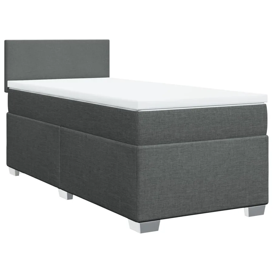 Sommier à lattes de lit avec matelas Gris foncé 90x200 cm Tissu - 2