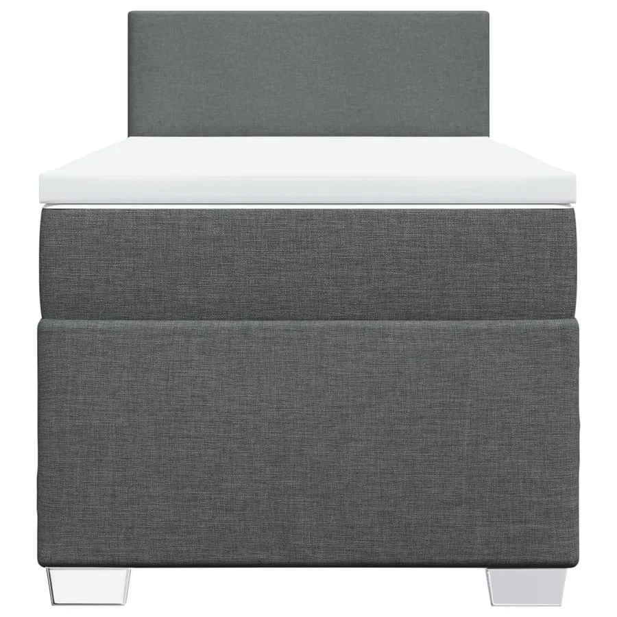 Sommier à lattes de lit avec matelas Gris foncé 90x200 cm Tissu - 4