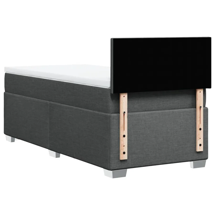 Sommier à lattes de lit avec matelas Gris foncé 90x200 cm Tissu - 6