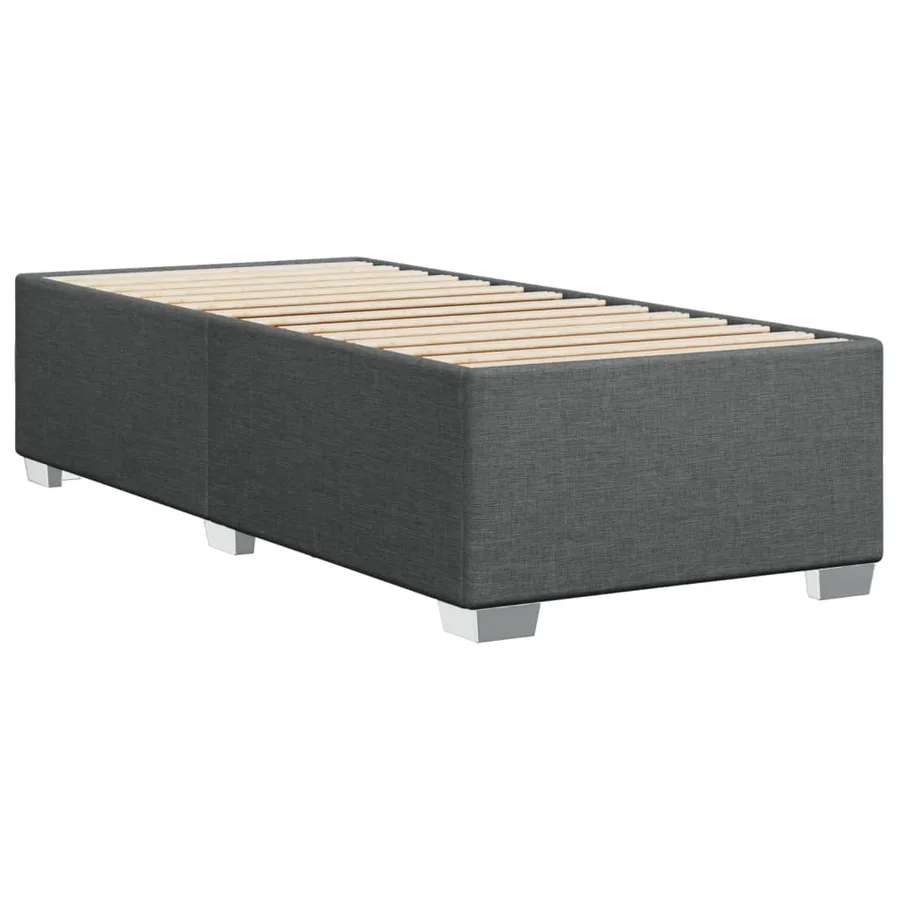 Sommier à lattes de lit avec matelas Gris foncé 90x200 cm Tissu - 8