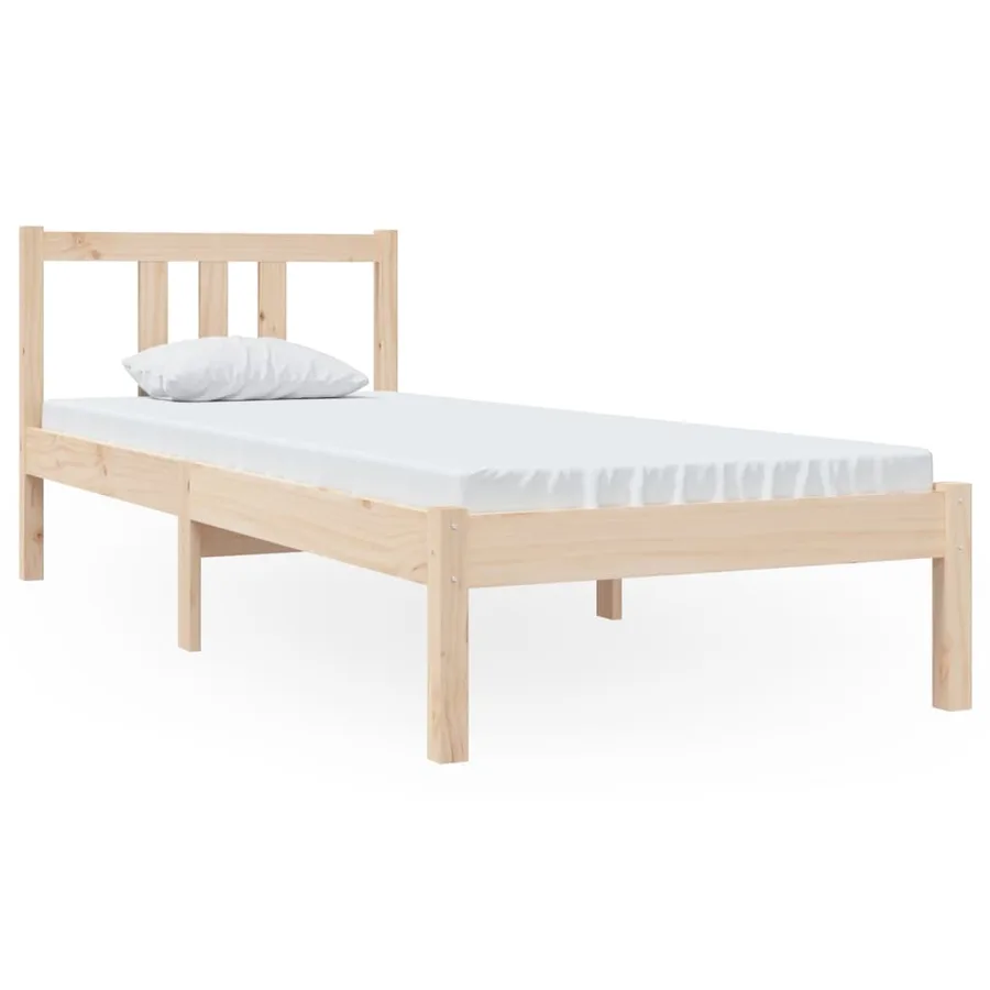 Cadre de lit sans matelas bois massif 75x190 cm - 2