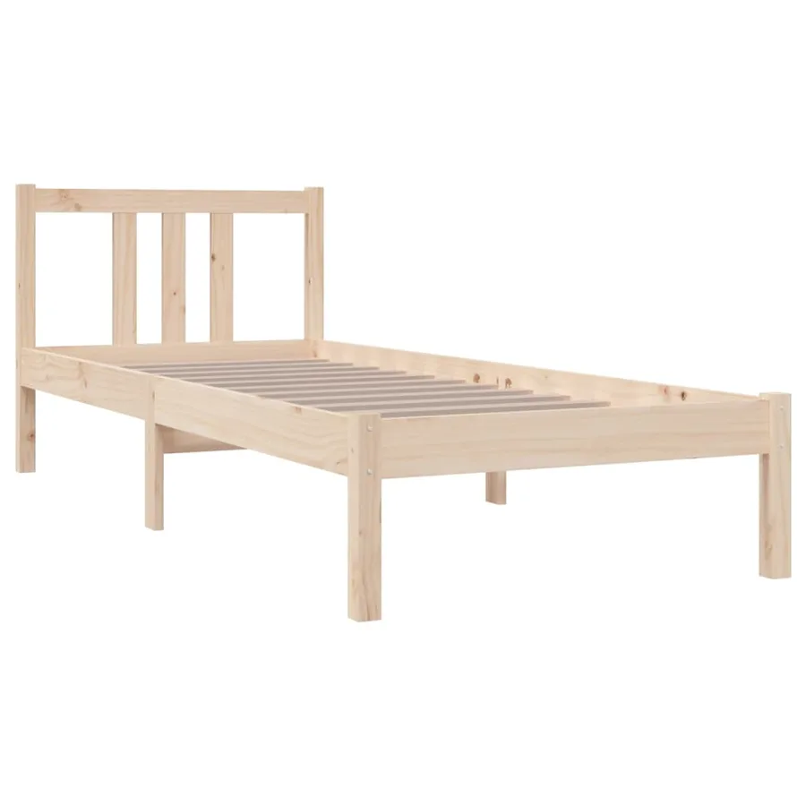 Cadre de lit sans matelas bois massif 75x190 cm - 3