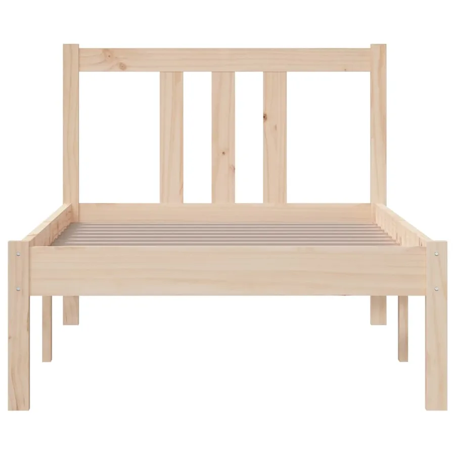 Cadre de lit sans matelas bois massif 75x190 cm - 4