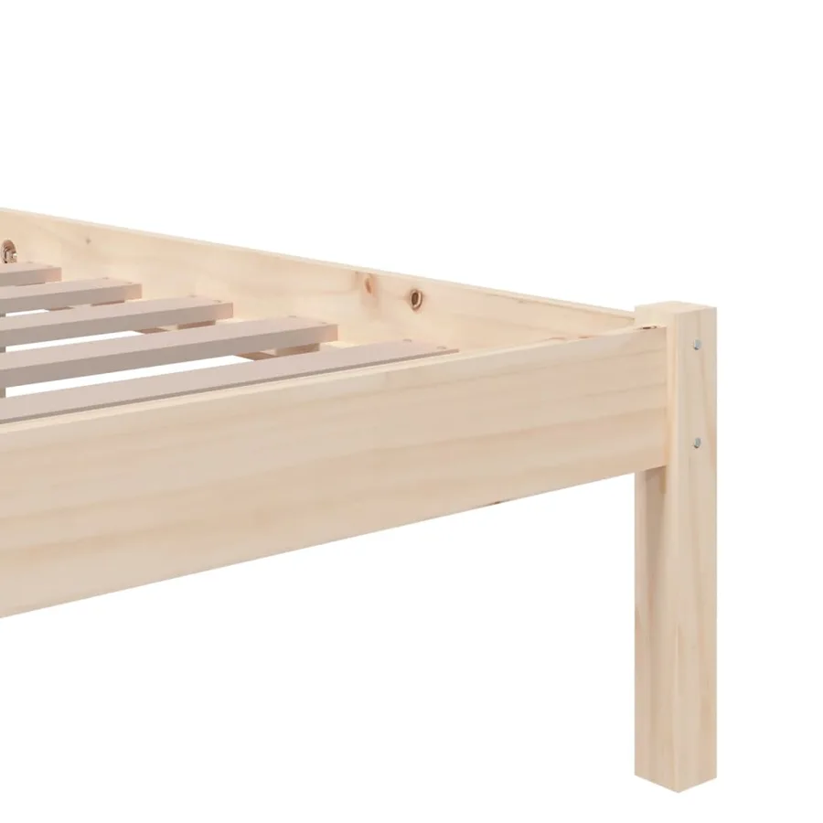 Cadre de lit sans matelas bois massif 75x190 cm - 6