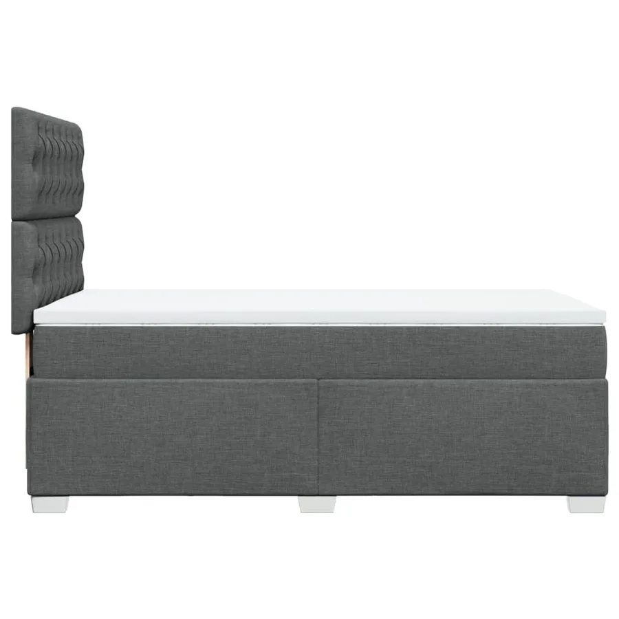 Sommier à lattes de lit avec matelas Gris foncé 90x200 cm Tissu - 11