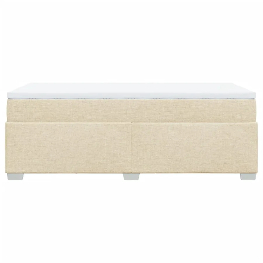 Sommier à lattes de lit avec matelas Crème 90x200 cm Tissu - 8