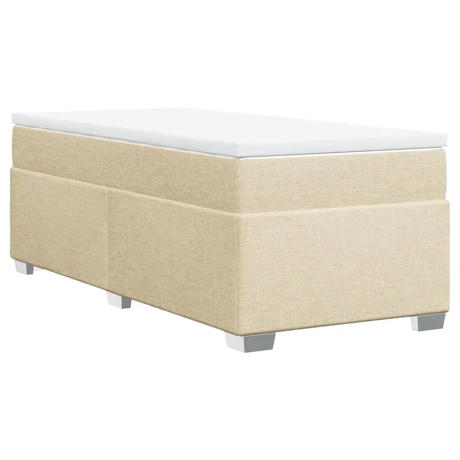 Sommier à lattes de lit avec matelas Crème 90x200 cm Tissu - 9