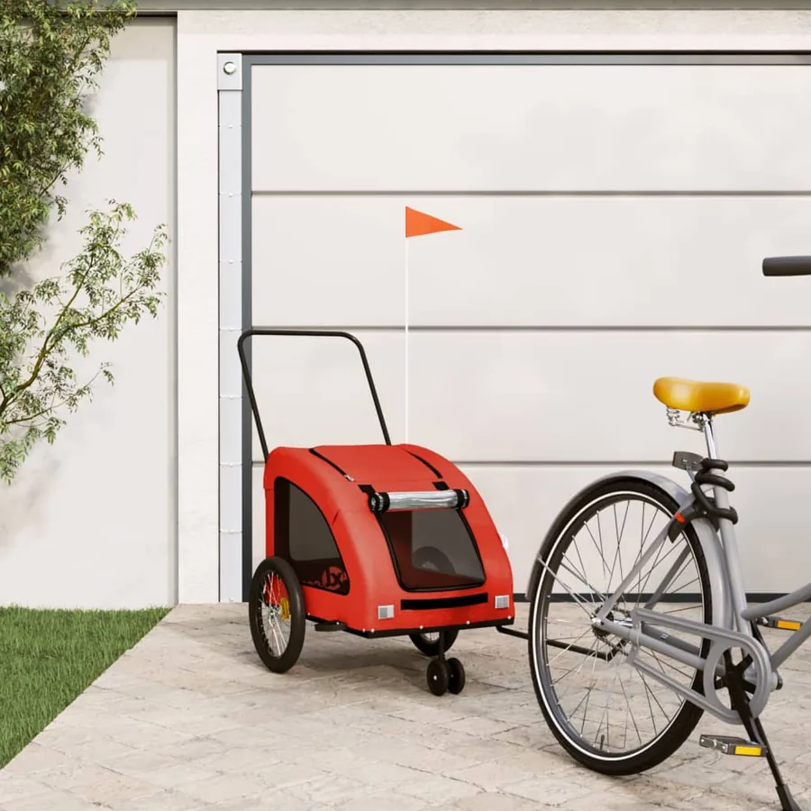 Remorque de vélo pour animaux de compagnie orange et gris