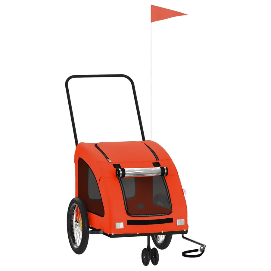 Remorque de vélo pour animaux de compagnie orange et gris - 2