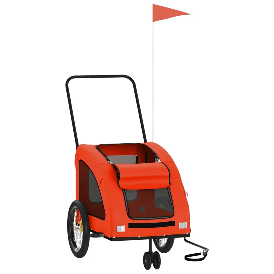 Remorque de vélo pour animaux de compagnie orange et gris - 3