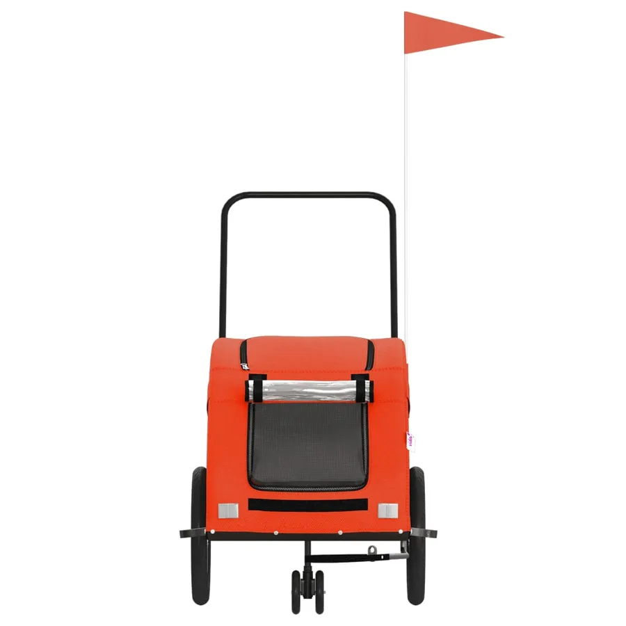 Remorque de vélo pour animaux de compagnie orange et gris - 4