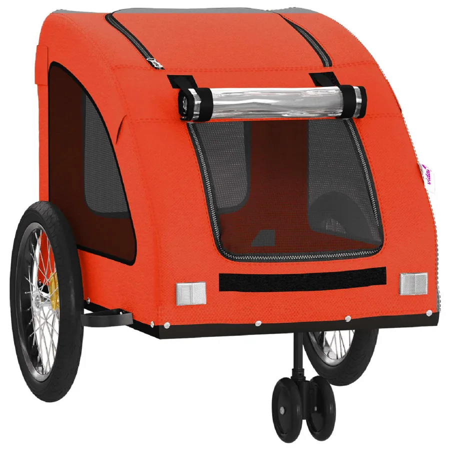 Remorque de vélo pour animaux de compagnie orange et gris - 5