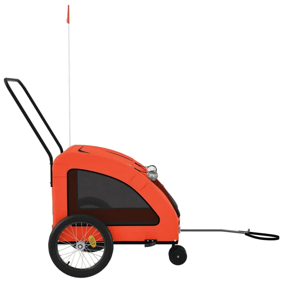 Remorque de vélo pour animaux de compagnie orange et gris - 6