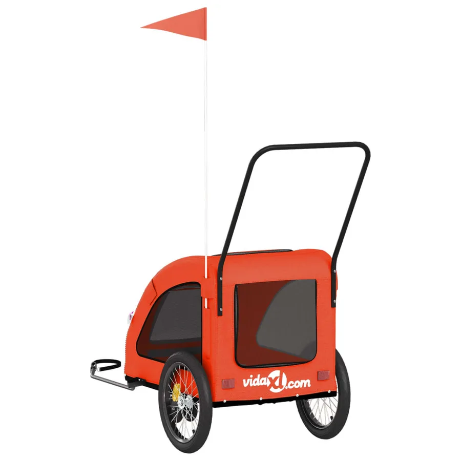 Remorque de vélo pour animaux de compagnie orange et gris - 8