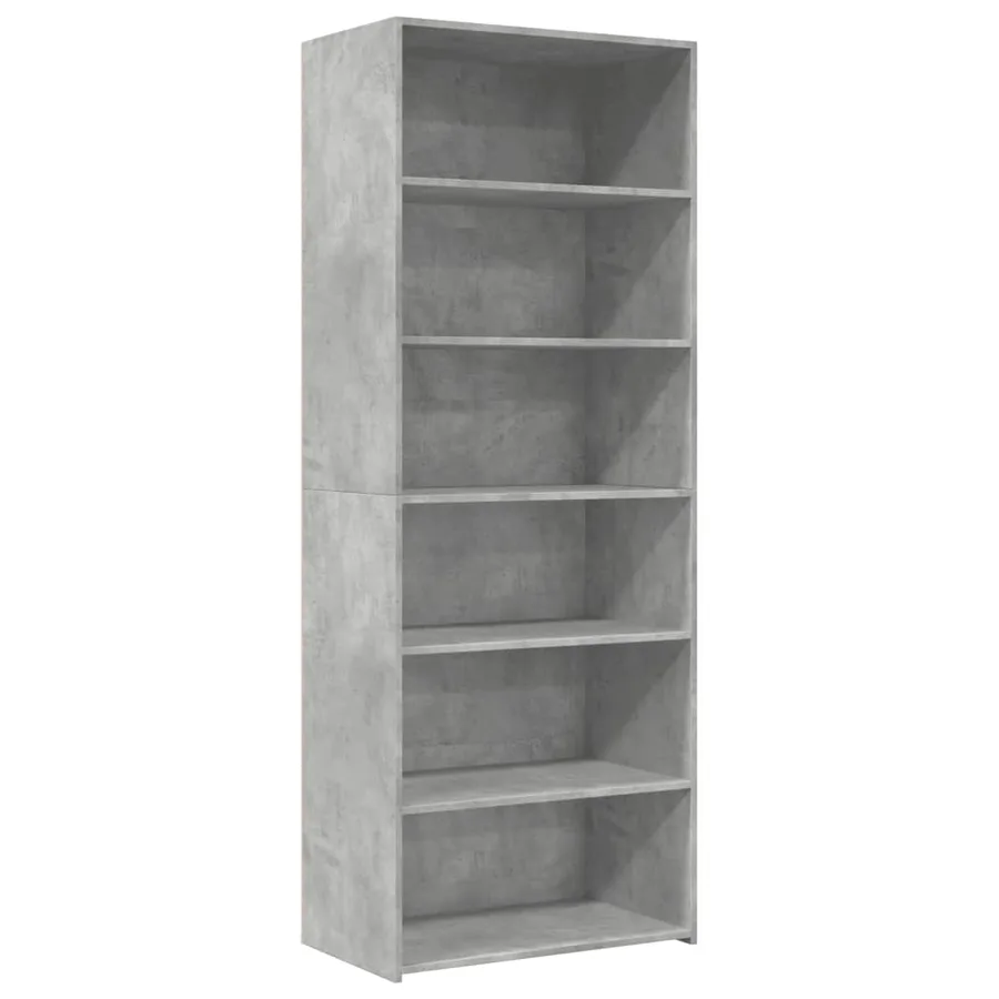 Buffet haut gris béton 70x41x185 cm bois d'ingénierie - 2