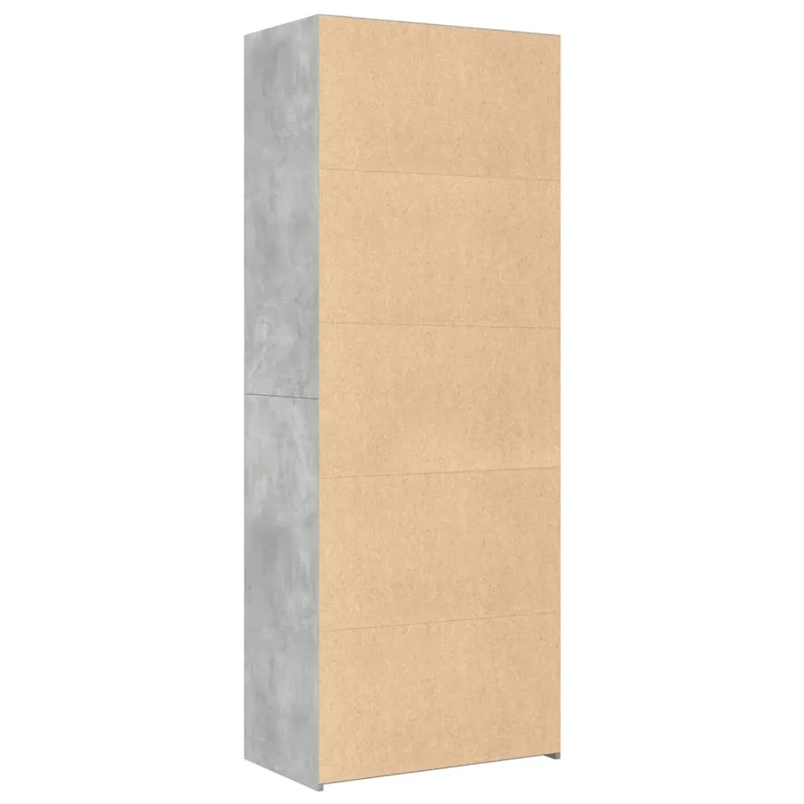 Buffet haut gris béton 70x41x185 cm bois d'ingénierie - 6
