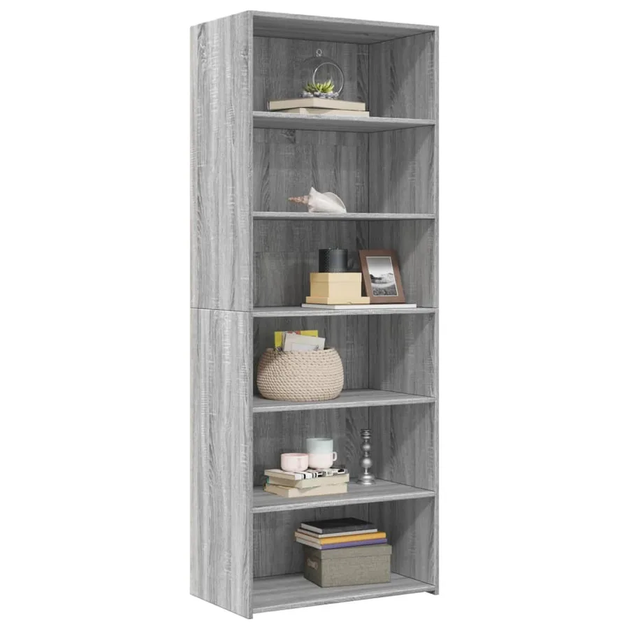 Buffet haut sonoma gris 70x41x185 cm bois d'ingénierie - 3