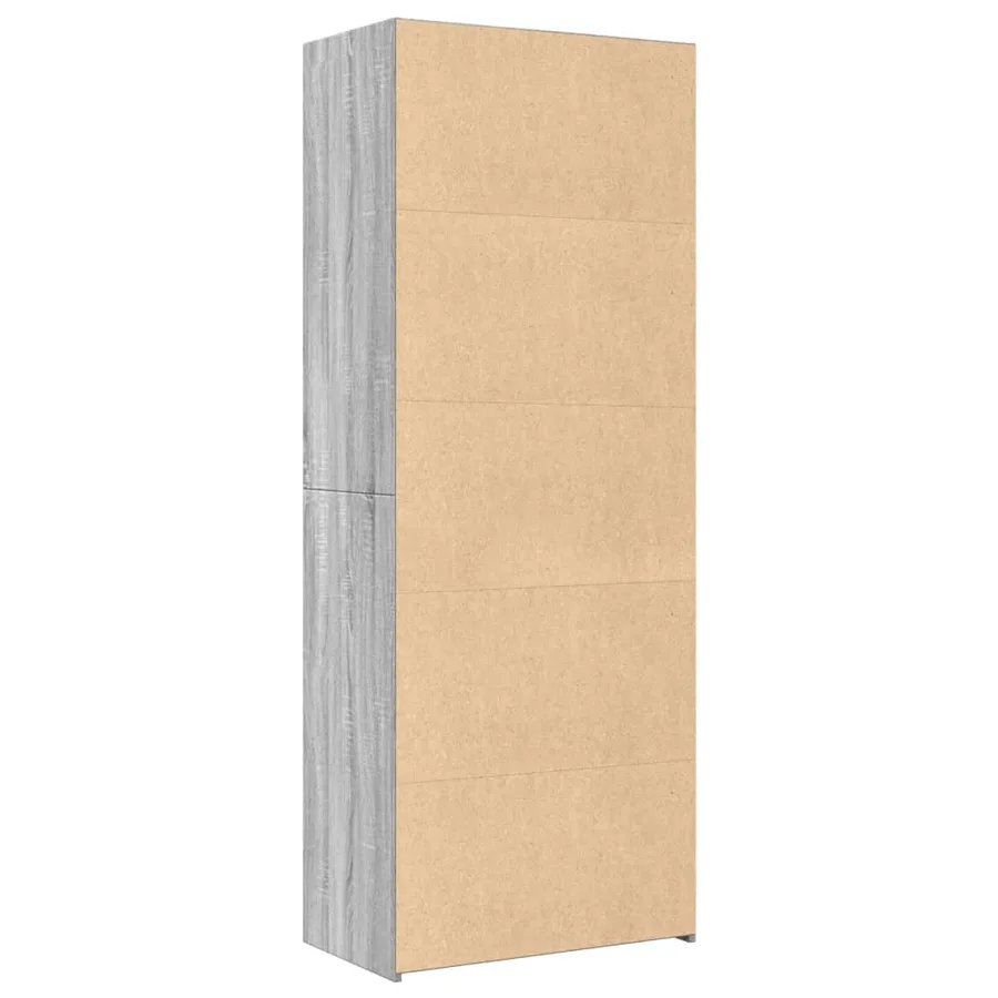 Buffet haut sonoma gris 70x41x185 cm bois d'ingénierie - 6