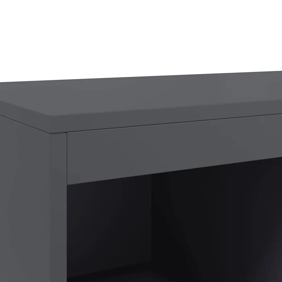 Buffet haut anthracite 68x39x111,5 cm acier - 10