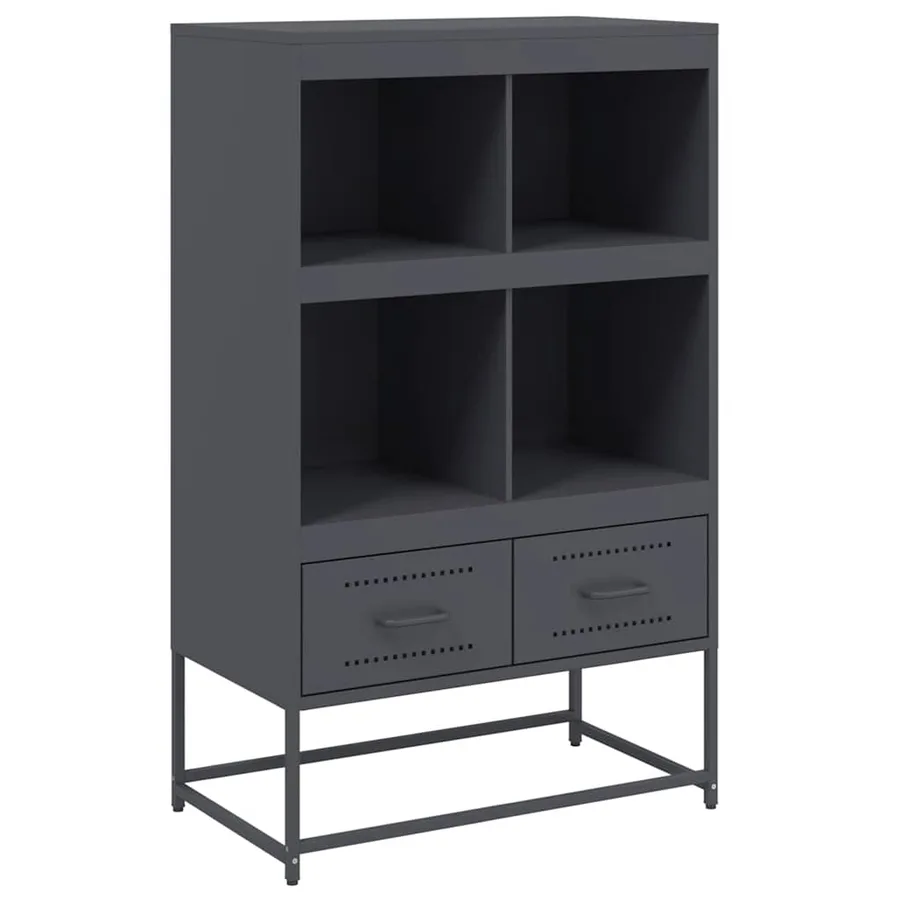 Buffet haut anthracite 68x39x111,5 cm acier - 2