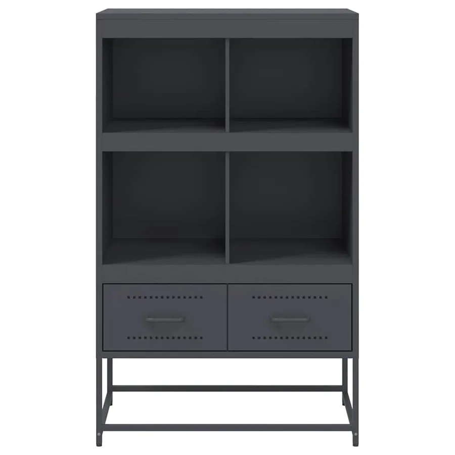 Buffet haut anthracite 68x39x111,5 cm acier - 4
