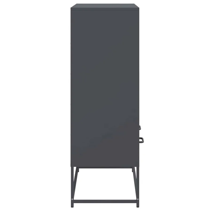 Buffet haut anthracite 68x39x111,5 cm acier - 5