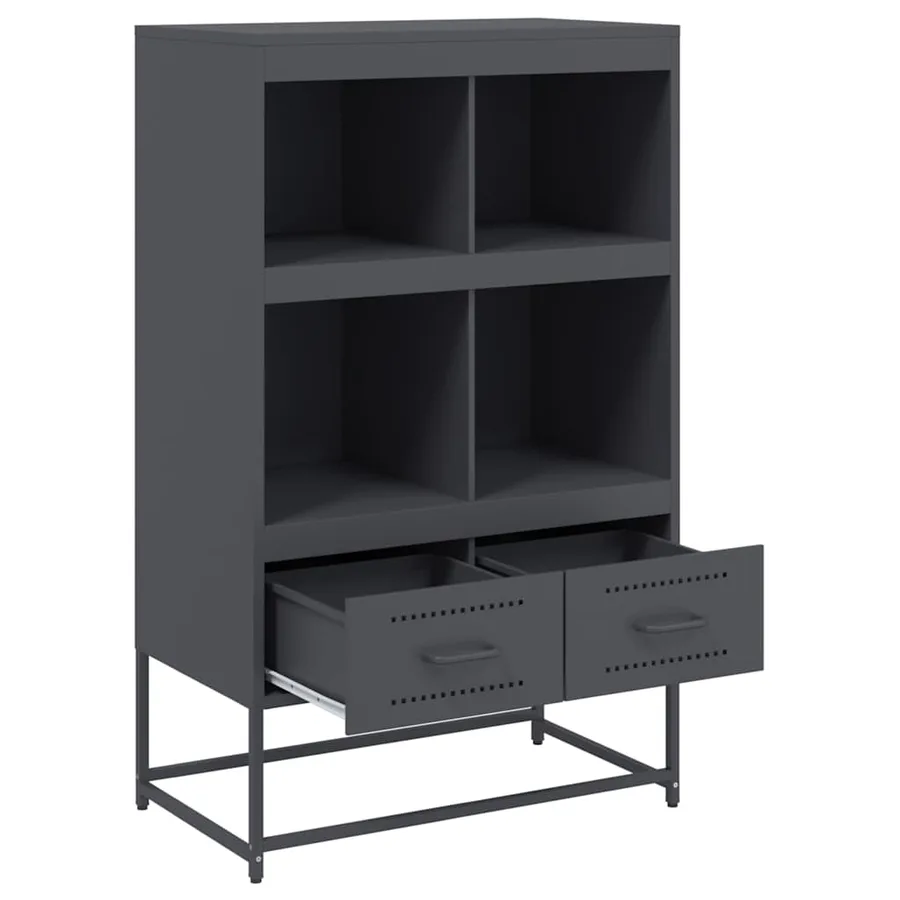 Buffet haut anthracite 68x39x111,5 cm acier - 8