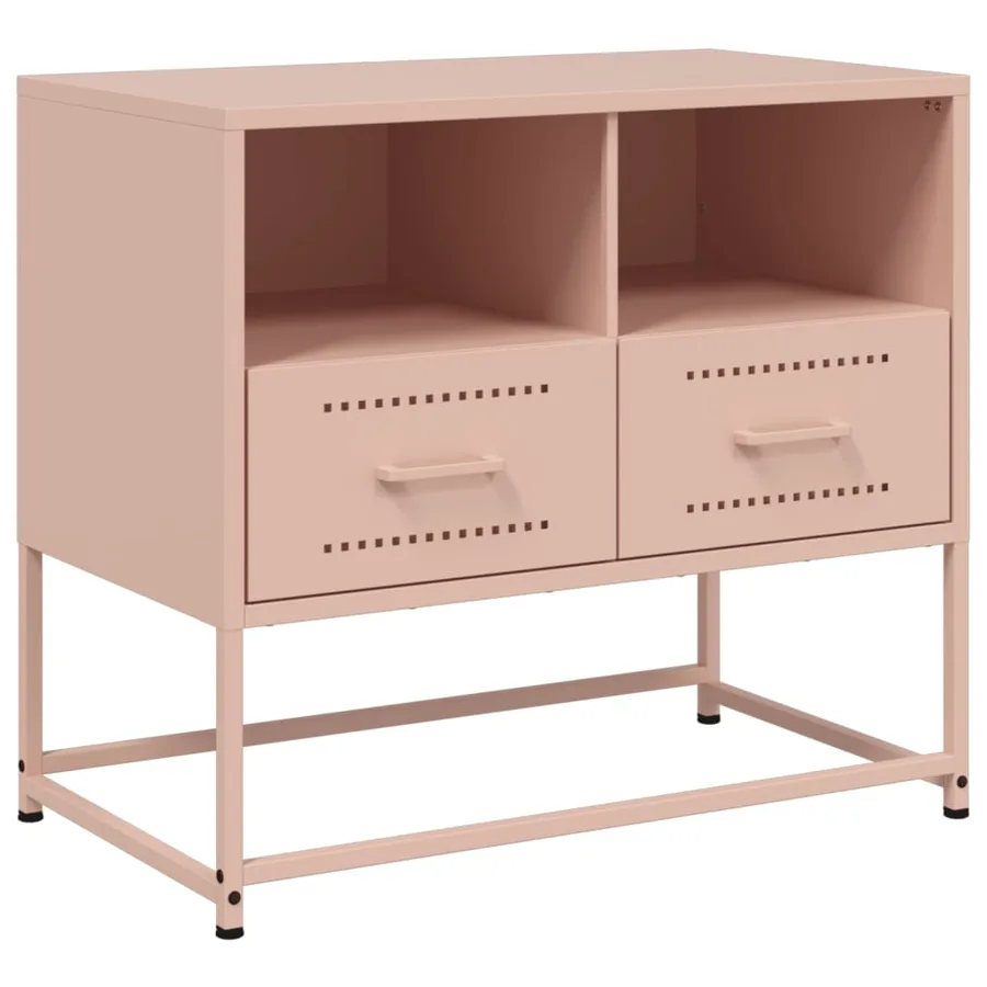 Meuble TV rose 68x39x60,5 cm acier - 2