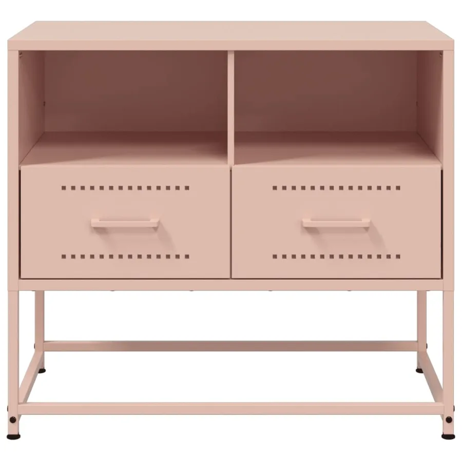 Meuble TV rose 68x39x60,5 cm acier - 6