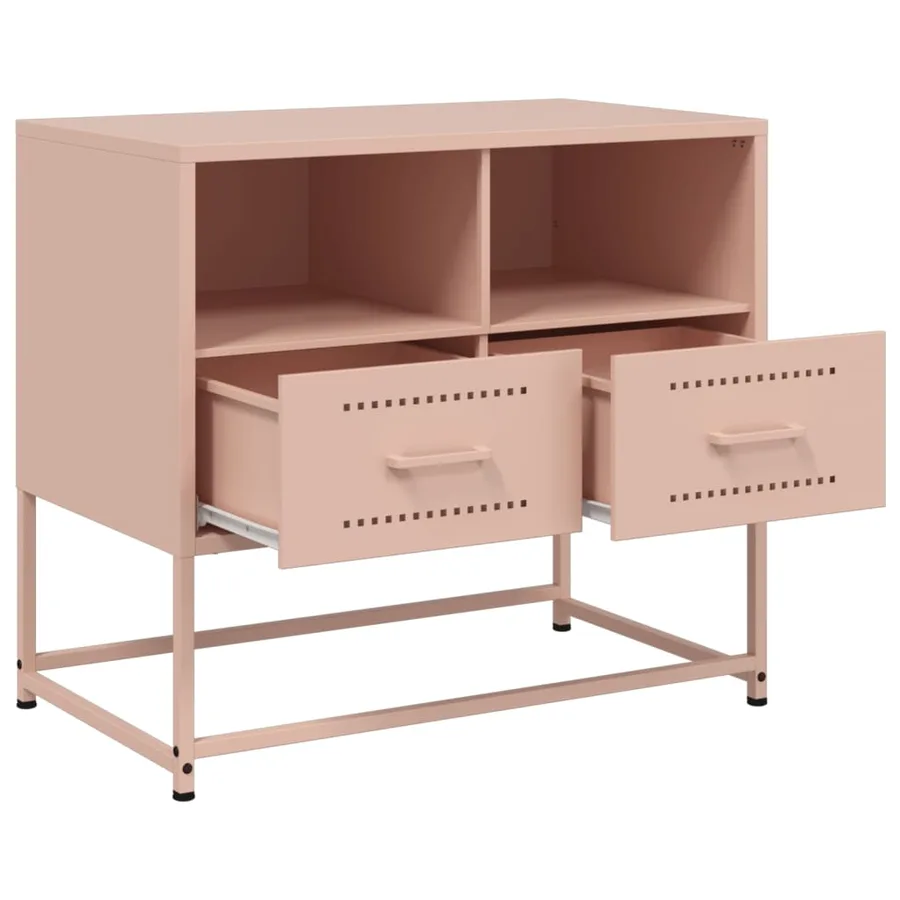 Meuble TV rose 68x39x60,5 cm acier - 9