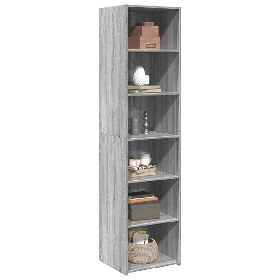 Buffet haut sonoma gris 45x41x185 cm bois d'ingénierie - 3