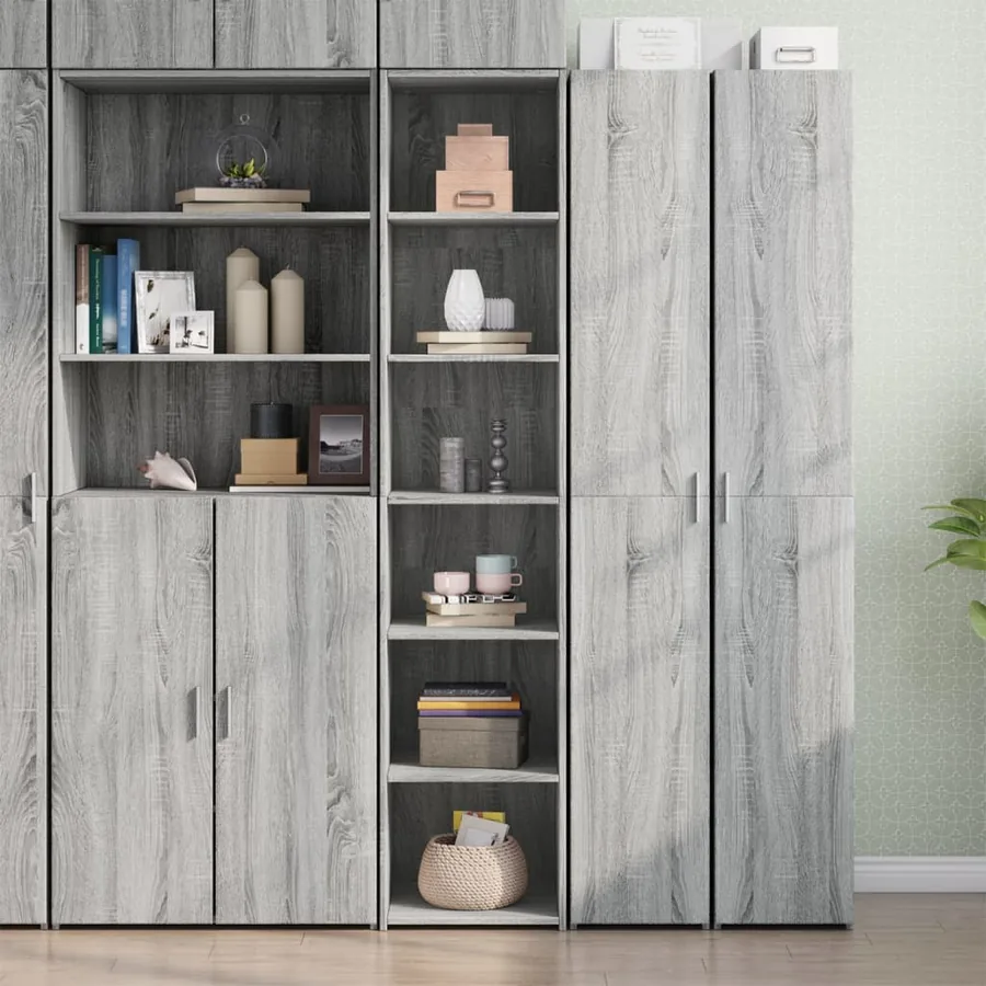 Buffet haut sonoma gris 40x41x185 cm bois d'ingénierie