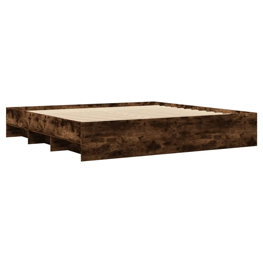 Cadre de lit sans matelas chêne fumé 180x200 cm - 4
