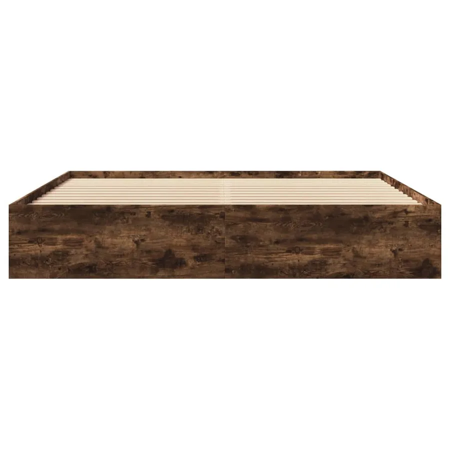 Cadre de lit sans matelas chêne fumé 180x200 cm - 5