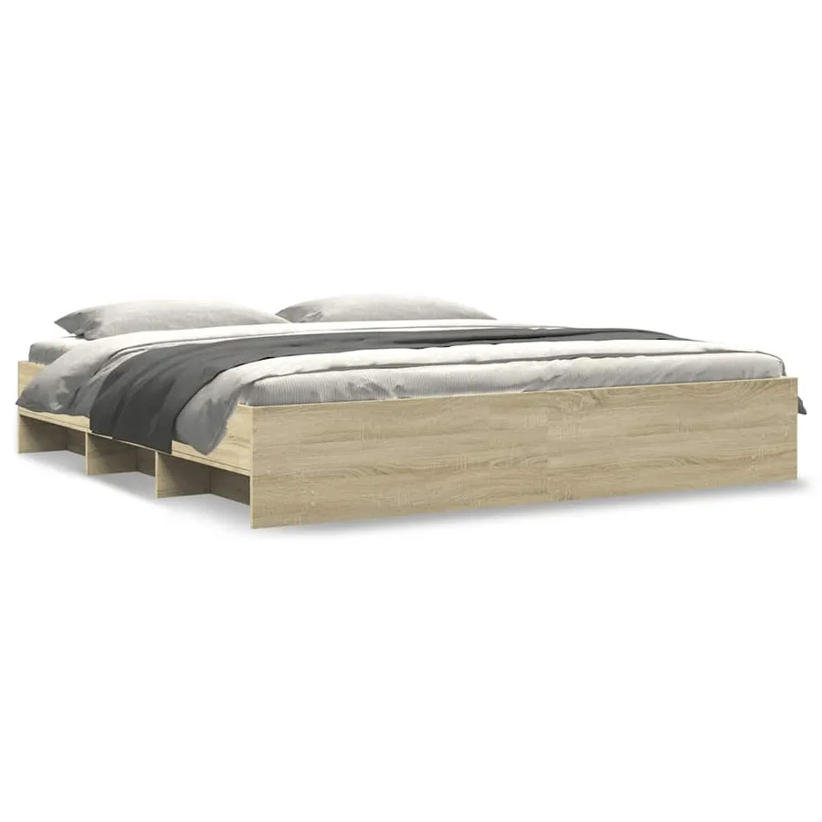 Cadre de lit sans matelas chêne sonoma 180x200 cm - 2