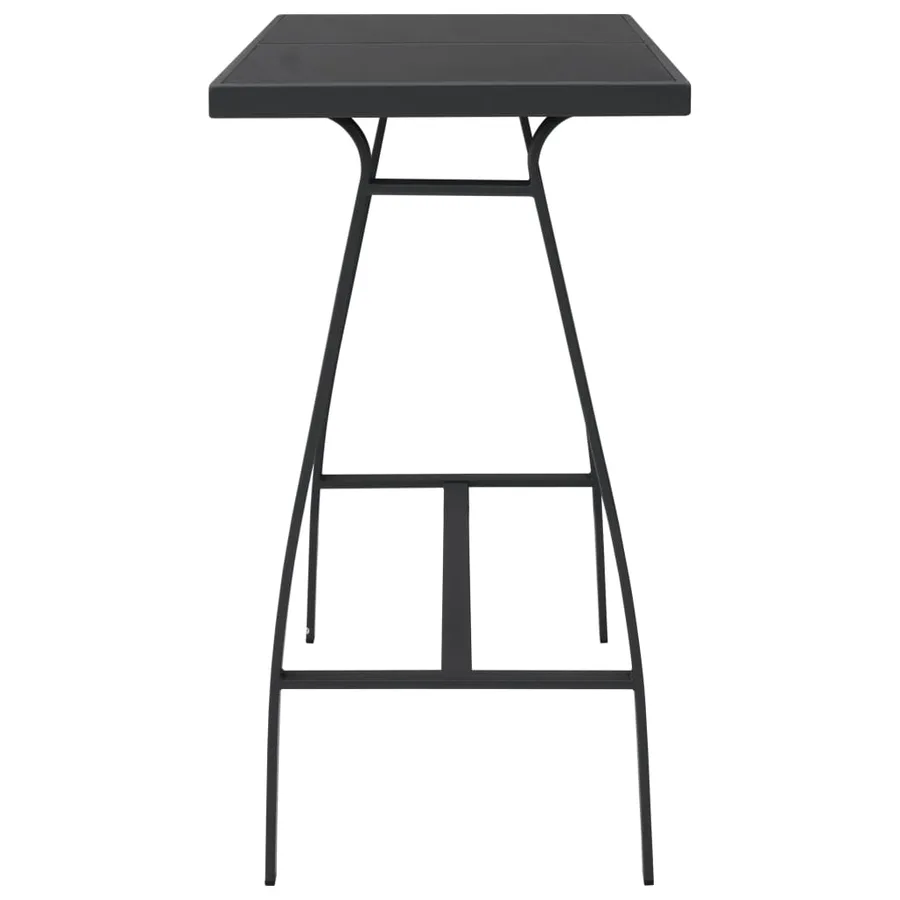 Table de bar de jardin Noir 110x60x110 cm Verre trempé - 3