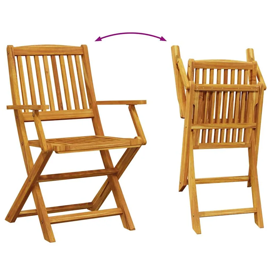 Ensemble à manger de jardin 7 pcs bois massif d'acacia - 5